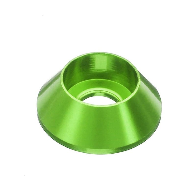 Alextend 50pcs M5 Cone Cup Washers Anodized Aluminum Alloy Screw Gasket Countersunk Washers (Green) - Image 1
